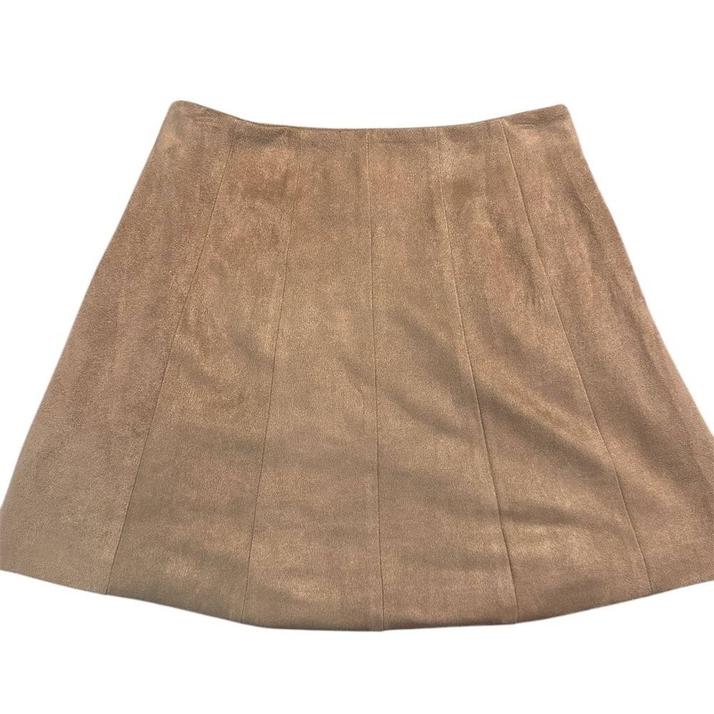 Altar'd‎ State XS Faux Suede Snap Front A-Line Mini Skirt Tan Brown Boho - Picture 3 of 7